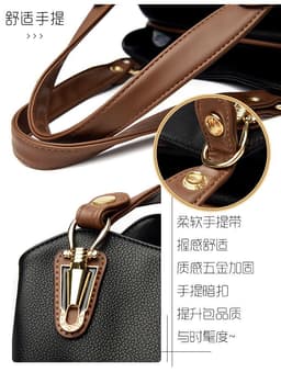 image-Cross-border women's bag 2023 new all-match middle-aged mother's bag Korean version of color contrast single shoulder Messenger bag atmospheric handbag bag