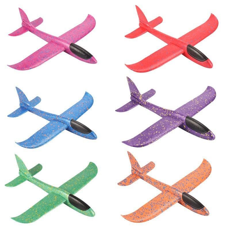 image-Foam Aircraft Throwing Glider - 48cm Orange DIY Outdoor Model for Kids 7-14