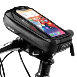 image-WILD MAN bicycle bag hard shell handlebar bag cross-border touch screen mobile phone bag mountain bike front beam bag cycling bag