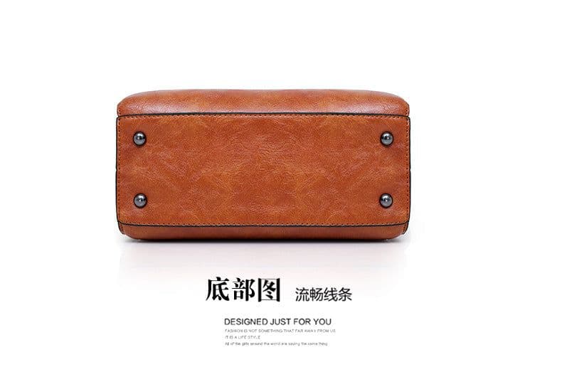 image-European and American retro cross-border wholesale women's bags 2023 new mother-in-law bag oily leather shoulder four-piece set women's handbag