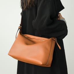 image-Self-operated Large Capacity Crossbody Bag - Dark Brown PU 2023