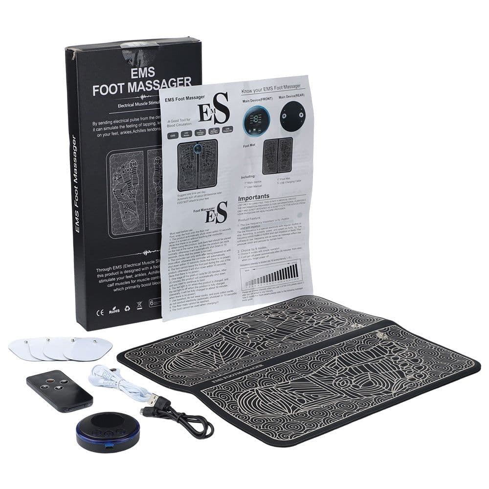 image-EMS Foot Massage Pad - Remote Control Black