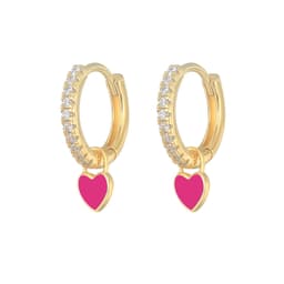image-S925 Heart-Shaped Earrings - Platinum-White Oil Drop