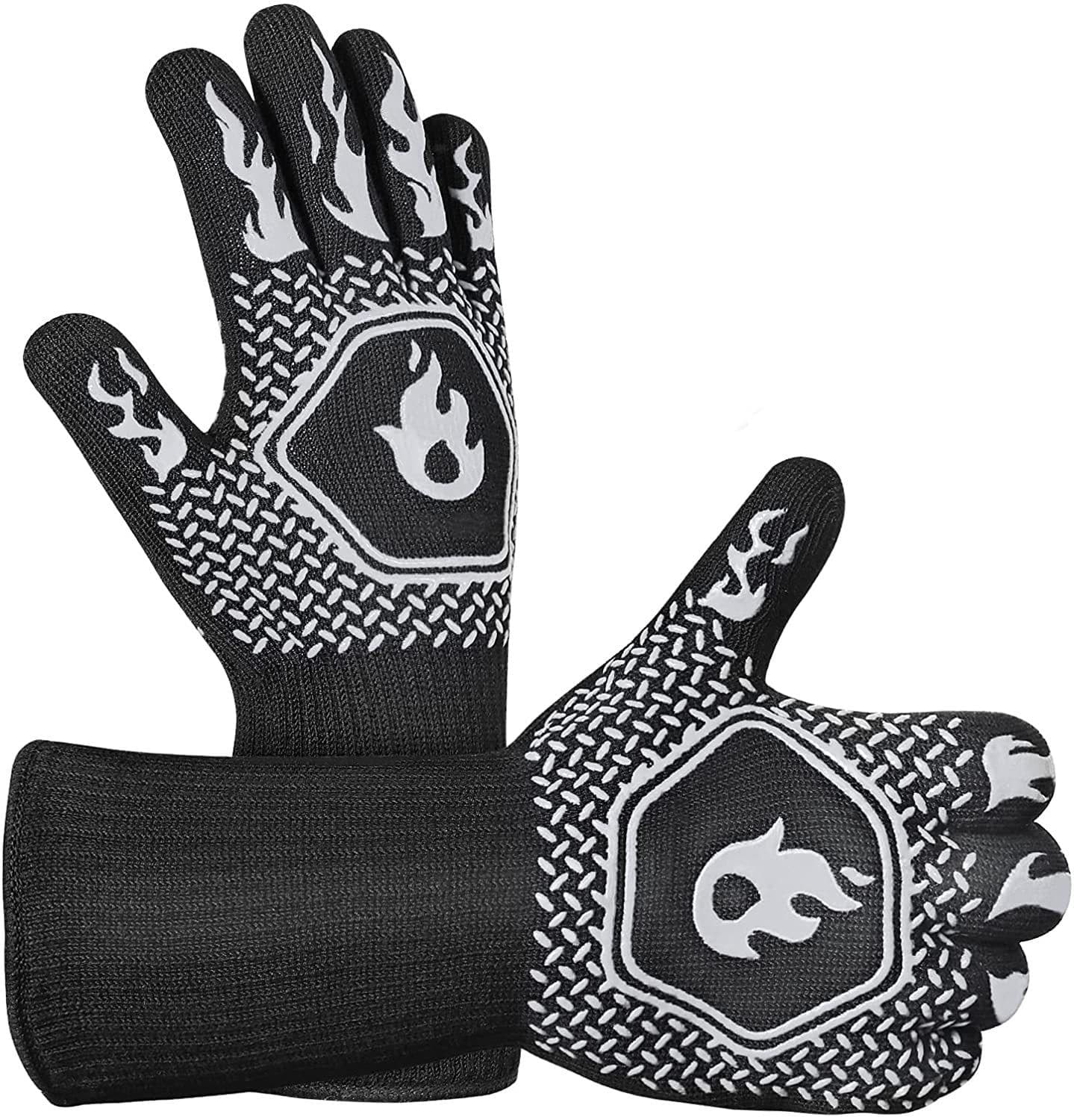 image-Fireproof BBQ Gloves - 800°F Heat Resistant Silicone