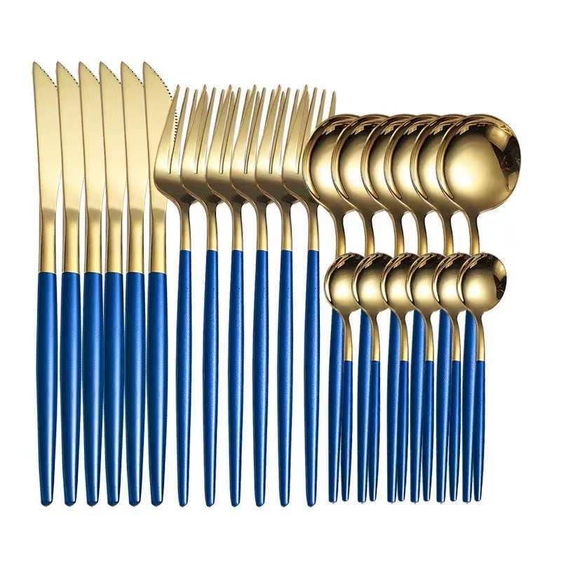 image-Yigang Stainless Steel Flatware Set 24 Piece Silver
