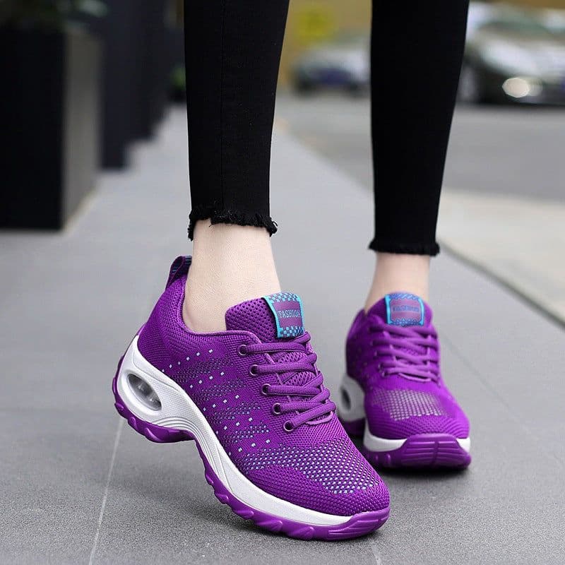 image-Women's Air Cushion Casual Shoes - Mesh Grey Size 41