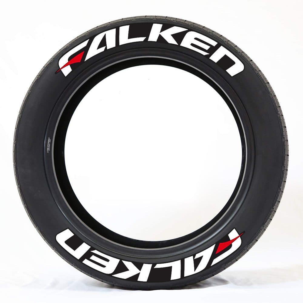image-Deoukana 3D Car Tire Sticker - English Letters, 8 Pieces, PVC, 3.5cm