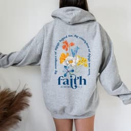 image-Women's Alphabet Print Hoodie Sweater Khaki XXXL