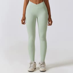 image-Zechuang High-Waist Yoga Running Pants - Nude Quick-Drying 78% Nylon