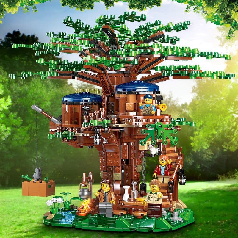 image-Lego-Compatible Minecraft Building Blocks Set - Cave & Tree House