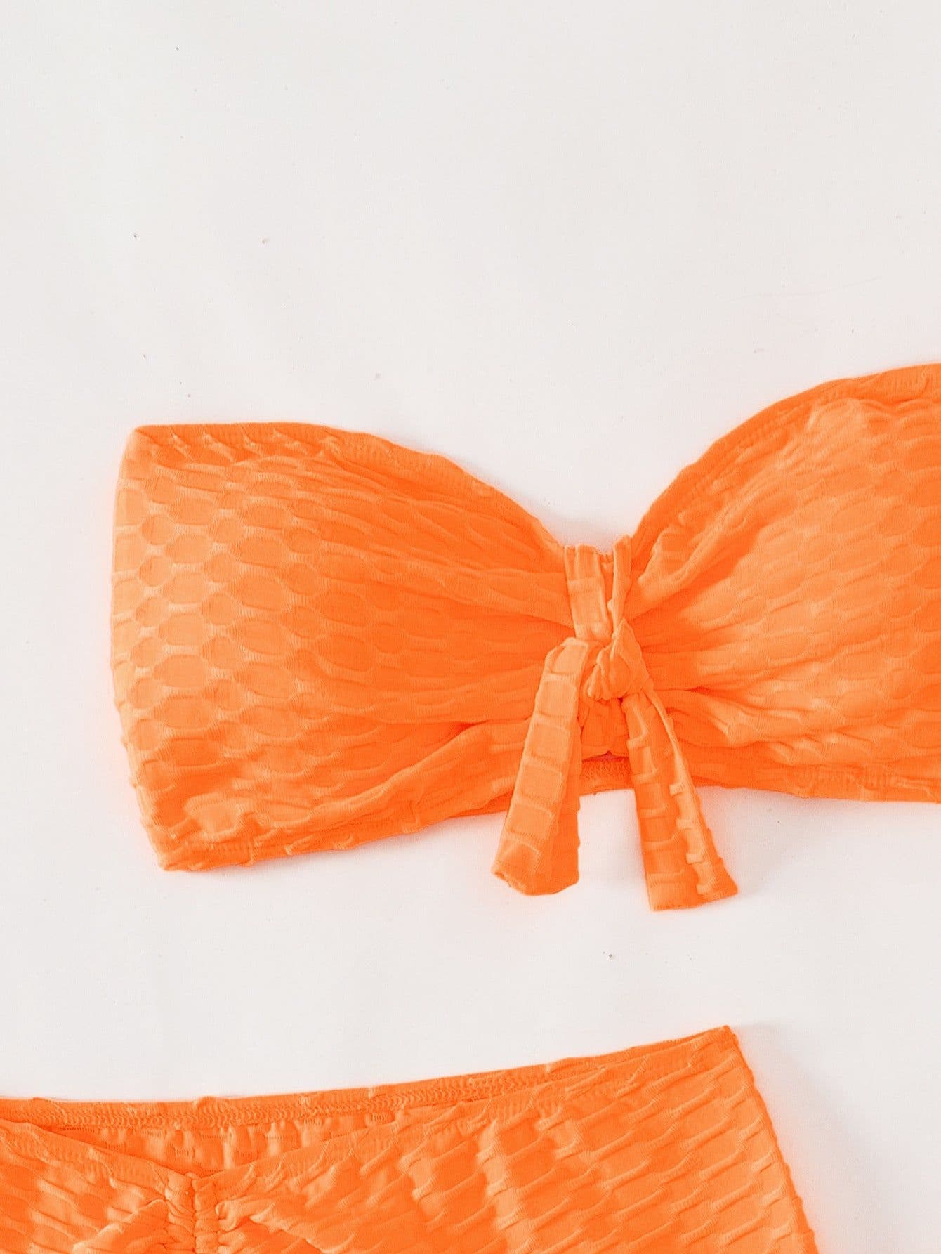 image-Bikini Swimsuit - Tube Top Tie 3-Piece