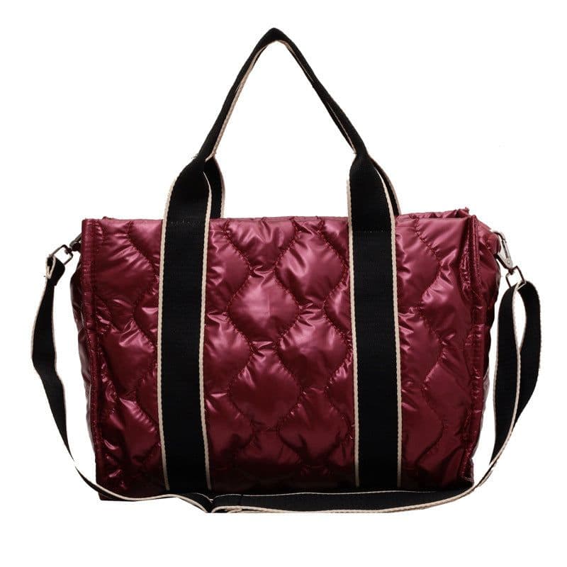 image-Grey Nylon Tote Bag - Soft Handle Rhombus