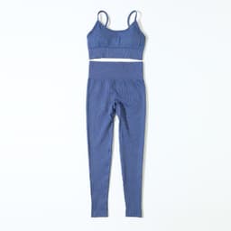 image-Chanel Yoga Set - Black Seamless Bra & Leggings L