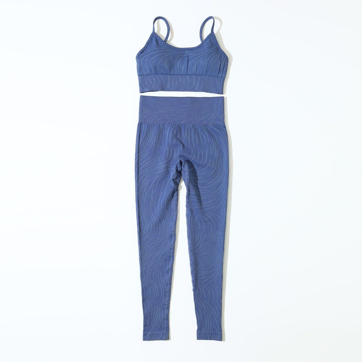 image-Chanel Yoga Set - Black Seamless Bra & Leggings L