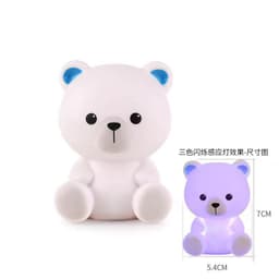 image-Cross-border induction light-emitting animal floating water light net fishing fish play water toy children's baby bath vinyl toy
