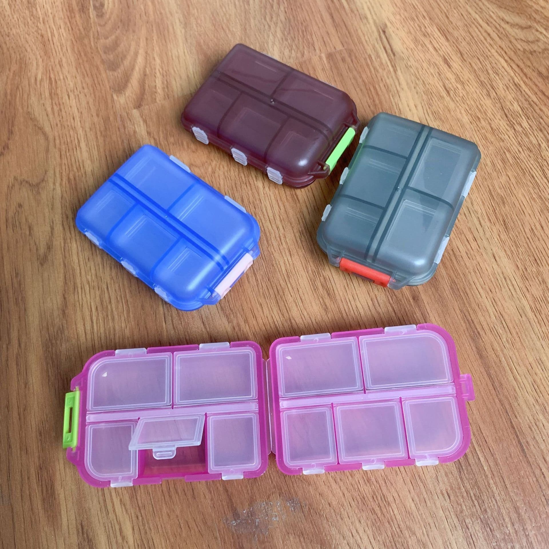 image-10-Grid Pill Box Storage - Blue Portable