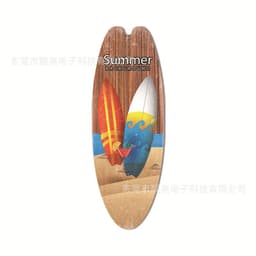 image-Wooden Surfboard Beach Theme Sign - Retro Decor for Bar or Wall