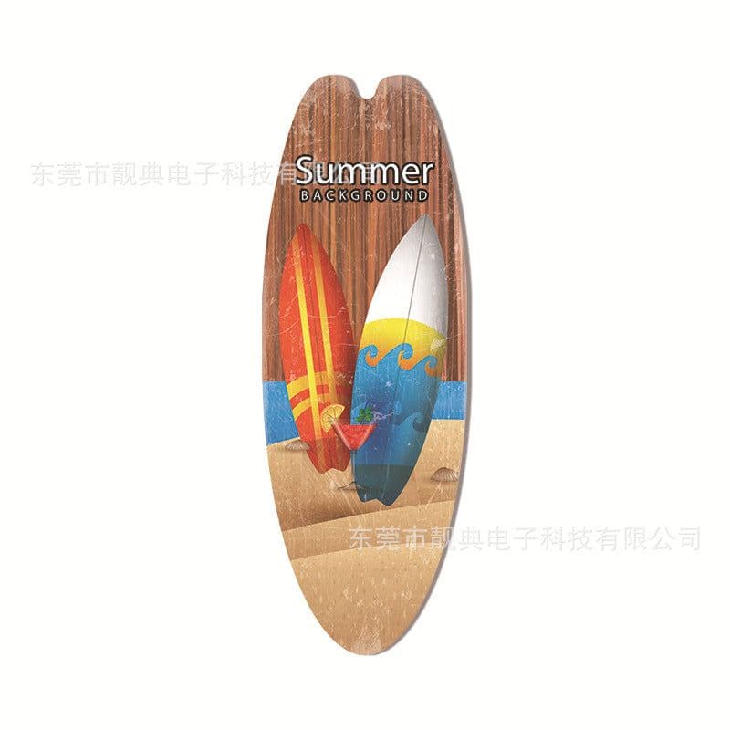 image-Wooden Surfboard Beach Sign - Retro Decor