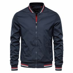 image-Yanqi Clothing Men's Navy Thin Jacket - XXXL Stand Collar