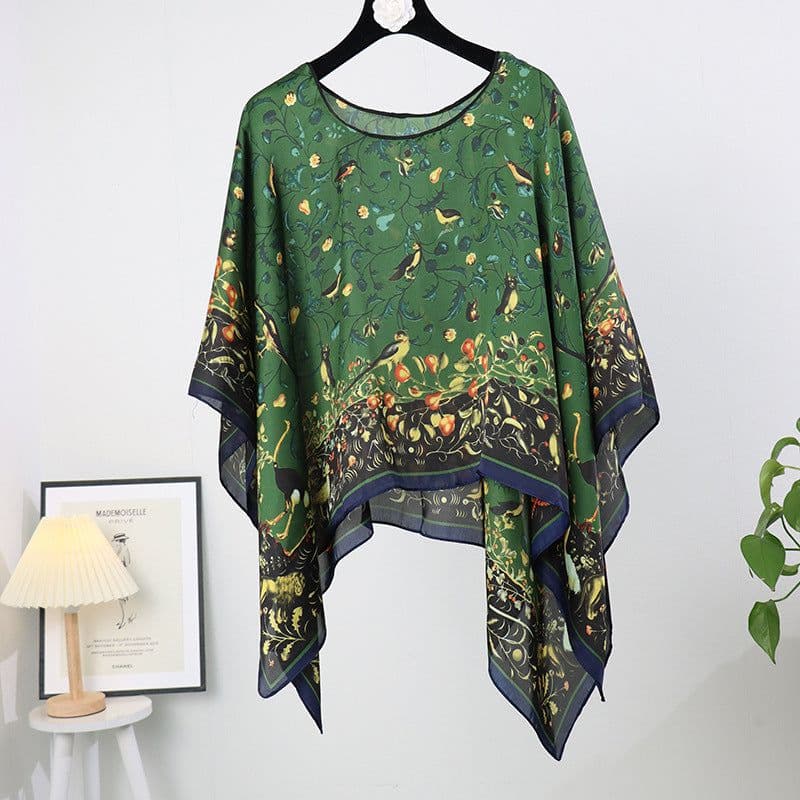 image-Silk Scarf Shawl - Women's Summer Sunscreen Large