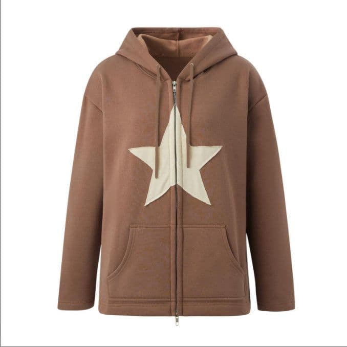 image-Women's Casual Sweater - Brown Plus Velvet Star