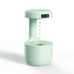 image-Creative water drop backflow anti-gravity humidifier bedroom office desktop LED time display smart home