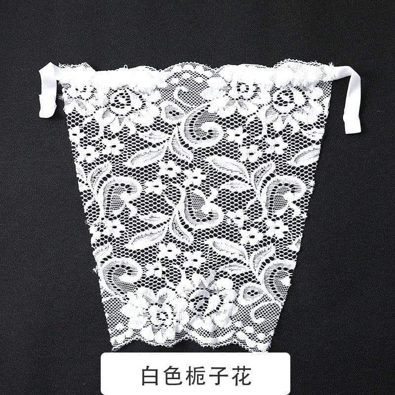 image-Lace Bralette Triangle Cup - White Anti-Light