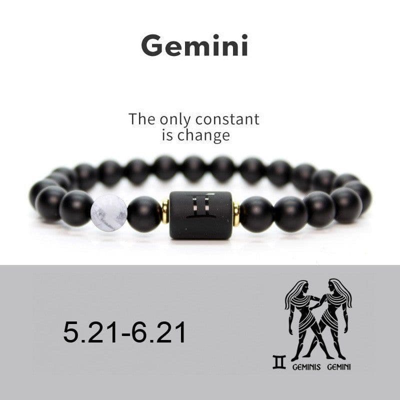 image-Constellation Bracelet - 8mm Natural Stone Agate Beads Unisex