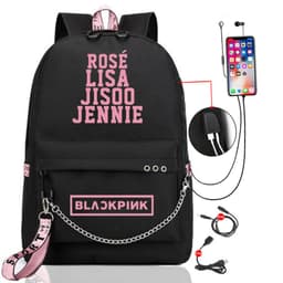 image-BLACKPINK Park Chae-young, LISA, Kim Ji-soo, the same starry sky backpack, school bag, backpack, Korean version, USB