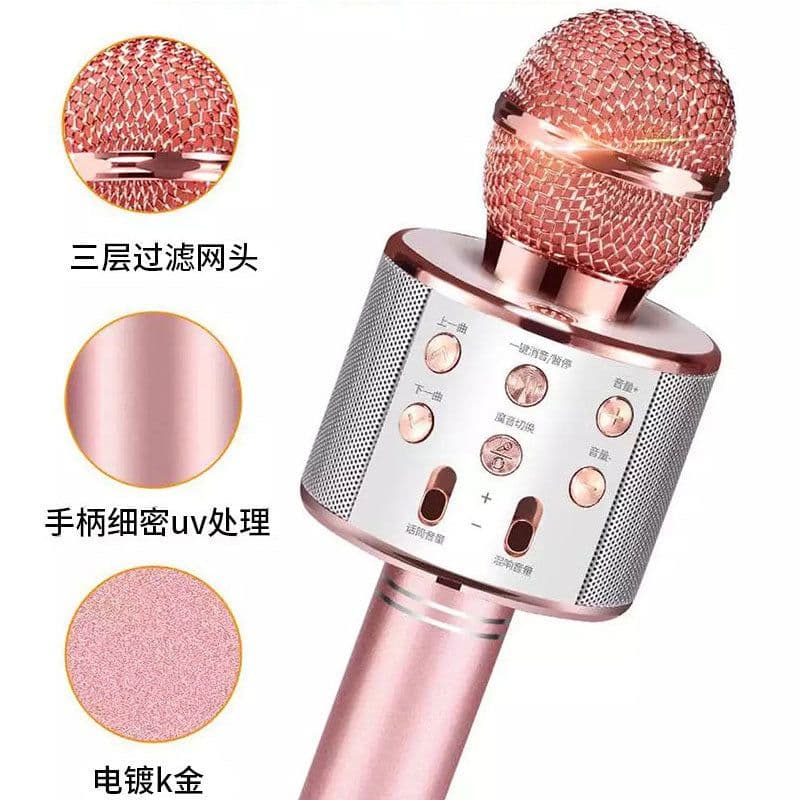image-Wireless Bluetooth Karaoke Microphone - Silver Cardioid 5.0