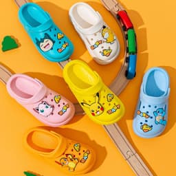 image-Pikachu EVA Slippers Children Lake Blue 36-37