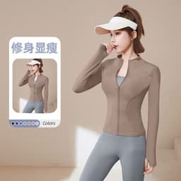 image-Women's Spring/Autumn Running Jacket, Quick-Drying Yoga Top, XXXL