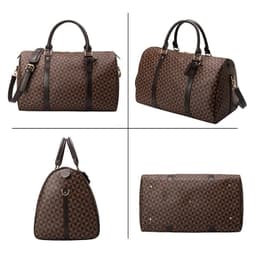 image-Women's Boston Travel Bag - Black PU Leather Weekender