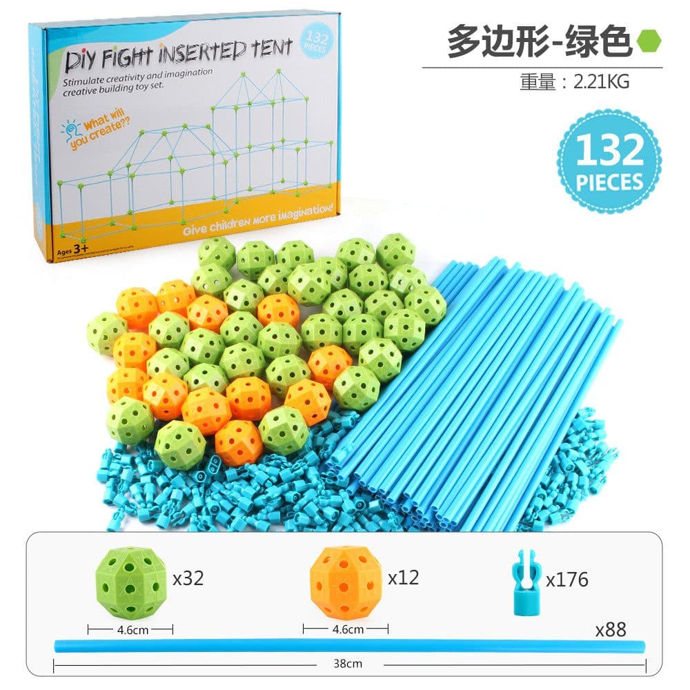 image-Cheng Ke Kids Tent Castle 132PC DIY Beads