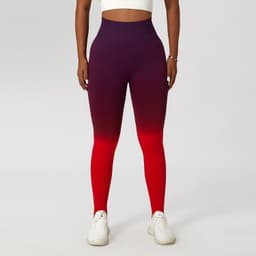 image-Gradient Seamless Yoga Leggings - Violet High Waist