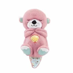 image-Blue Breathing Plush Otter Bear Toy with Music/Voice
