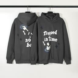 image-Chen Yun Cotton Hoodie Sweater - XXL, Round Neck, Graffiti Letters, Loose Style