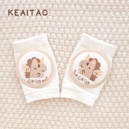 image-Cute baby knee pads for boys and girls crawling protective gear baby toddler anti-fall pure white sponge elbow pads summer thin