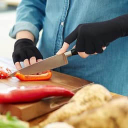 image-Copper Fiber Cycling Gloves - Half Finger Black S