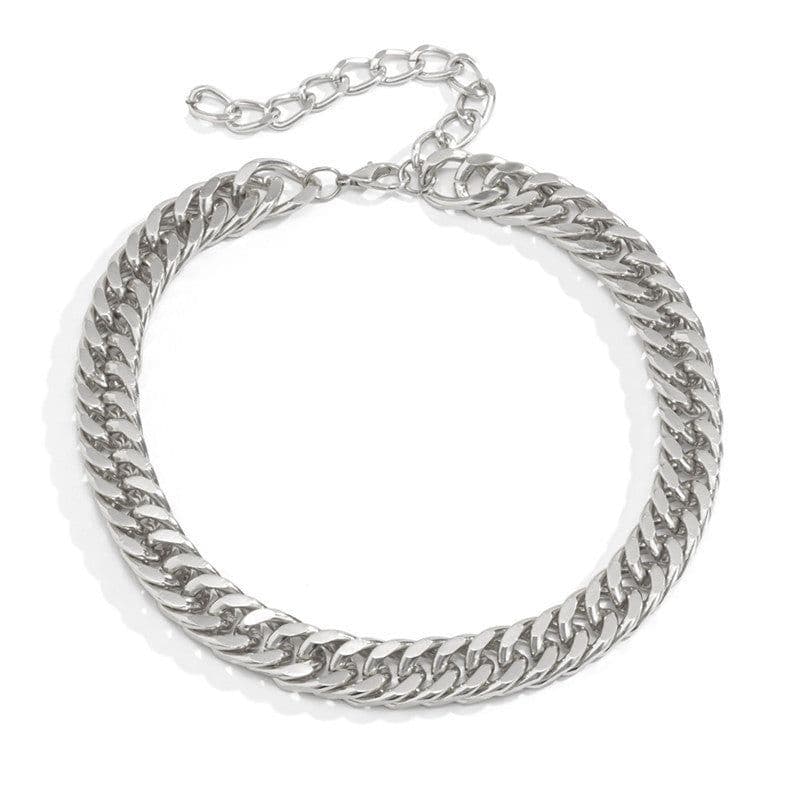 image-European & American Hip-Hop Gold Twist Buckle Necklace - Thick Chain Jewelry