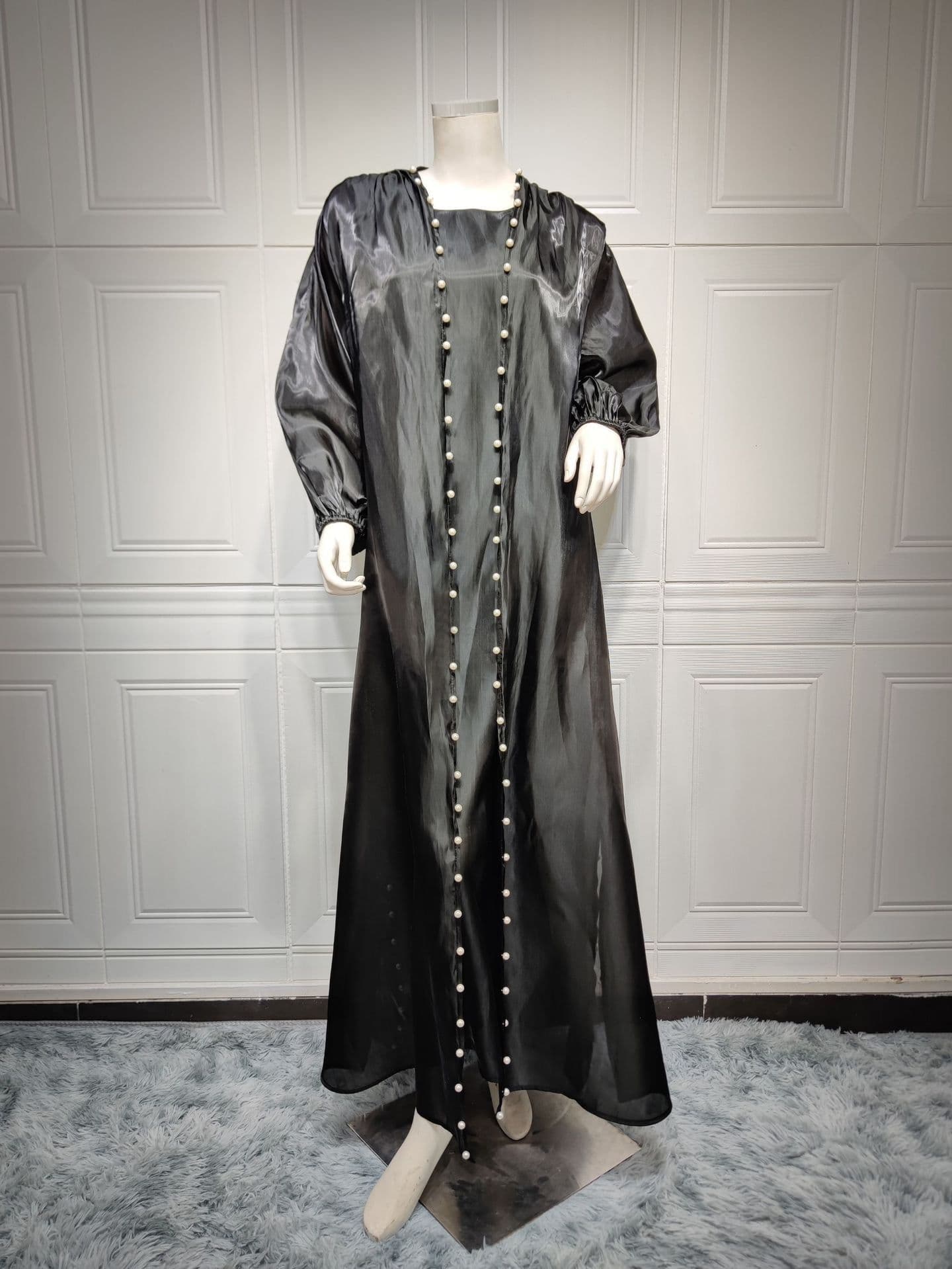image-ABOs Muslim Dress - Malachite Green Beaded