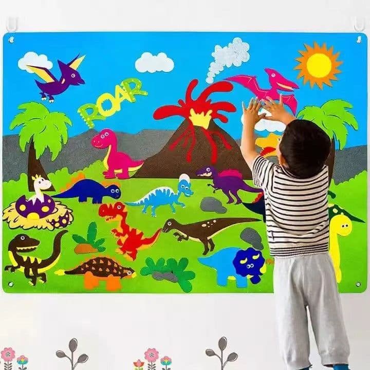 image-Montessori Space Learning Story Book Mat 103x75cm Felt Interactive
