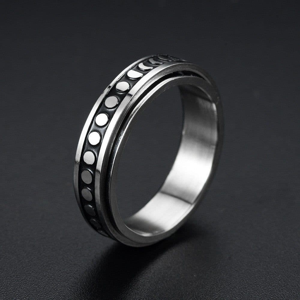 image-New simple transfer jewelry men's titanium steel rotatable beer bottle chain ring personality domineering ring