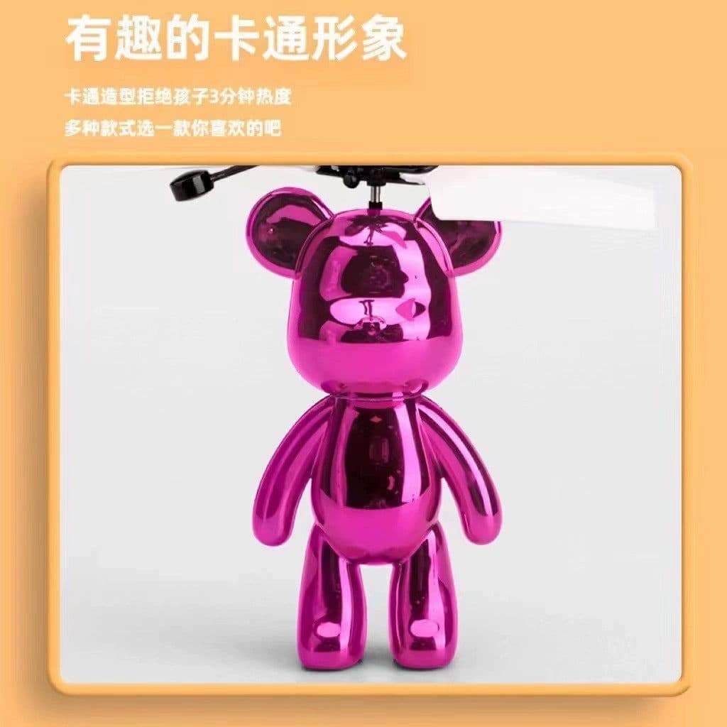 image-Cross-border new violent bear electroplating induction aircraft gesture suspension luminous flying bear anti-fall and smash-resistant helicopter