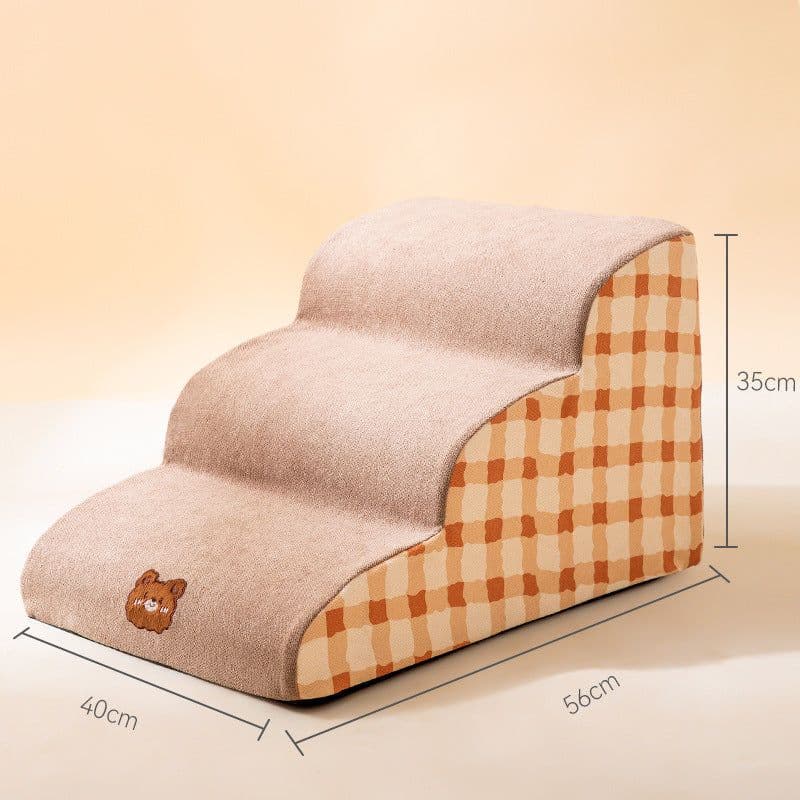 image-Pet stairs detachable sponge steps small dog vacuum type on the sofa bed climbing ladder slope type dog climbing ladder