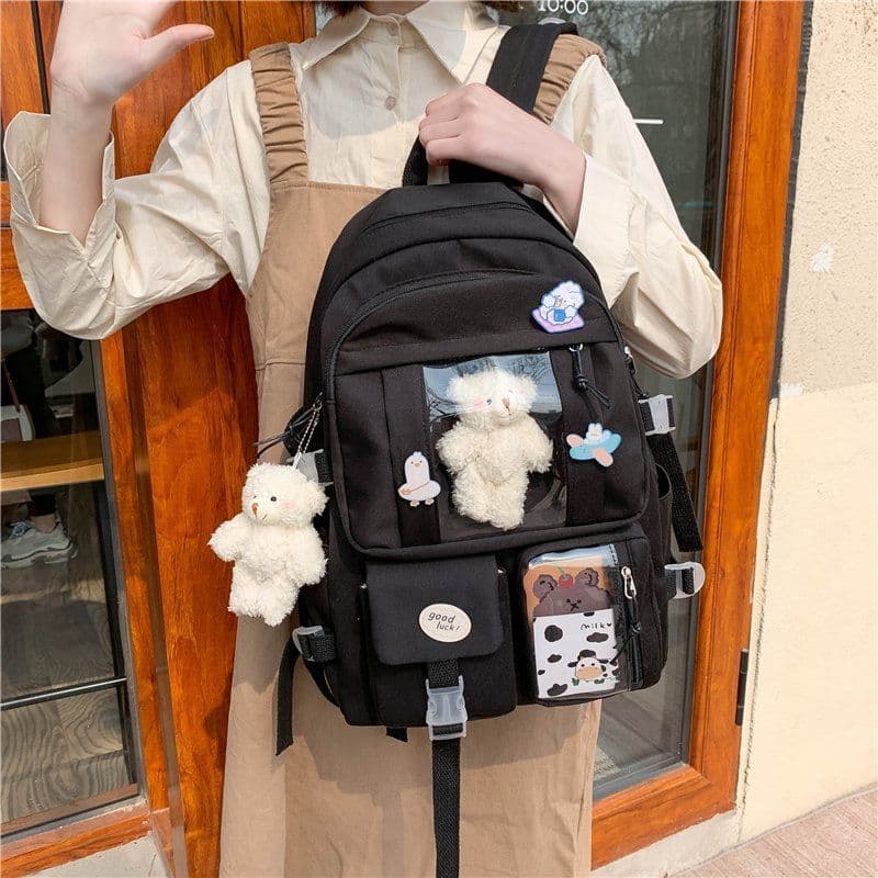 image-Ins wind large-capacity backpack Harajuku cartoon