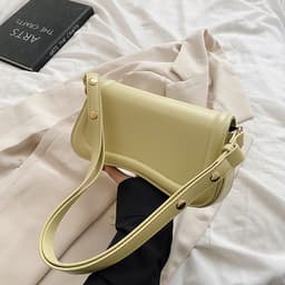 image-Women's Small Square Crossbody Bag - PU Black
