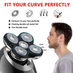 image-Five In One Waterproof Smart Razor For Men Seven Blade Electric Shaver