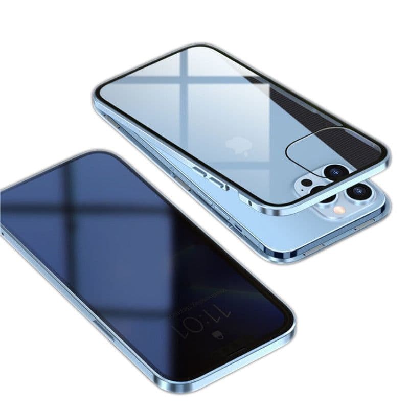 image-Suitable for iPhone14 mobile phone case Magneto Apple HD / anti-peep double-sided glass metal magnetic suction protective cover