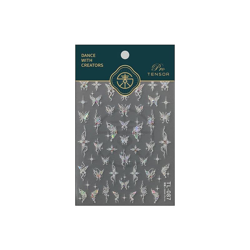 image-Iron element butterfly 5D nail stickers - diamond